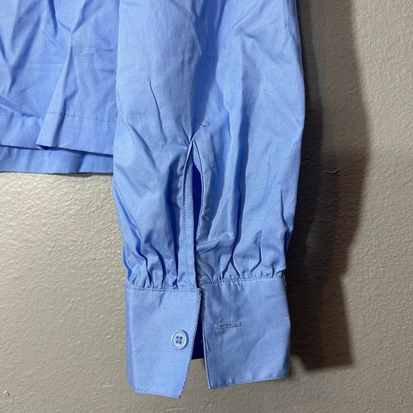 And Now This Cropped Shirt Blouse Top Long Sleeve Button Down Blue Size 0X NWT - Picture 3 of 7